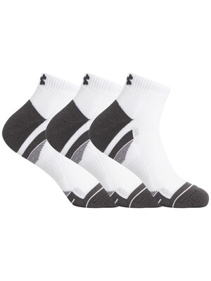 Under Armour 3 Pack Performance Tech Low Cut Socks - White