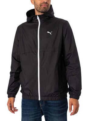 Puma Solid Windbreaker Jacket - Black/White