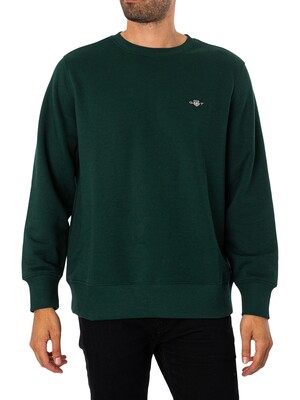 GANT Regular Shield Sweatshirt- Tartan Green