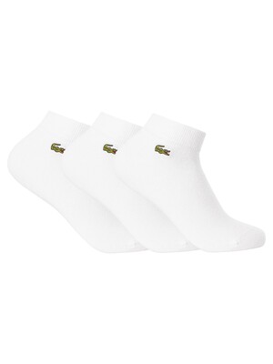 Lacoste 3 Pack Low Socks - White