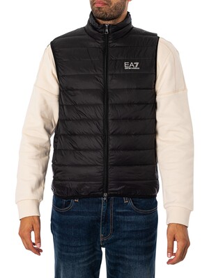EA7 Woven Down Gilet - Black/Silver