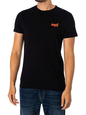 Superdry Essential Logo T-Shirt - Black/Hazard Orange