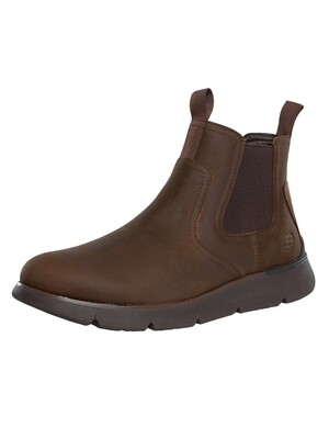 Skechers Augustino Paulo Leather Chelsea Boots - Chocolate