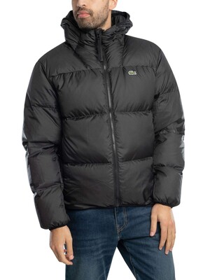Lacoste Short Water-Repellent Puffer Jacket - Black