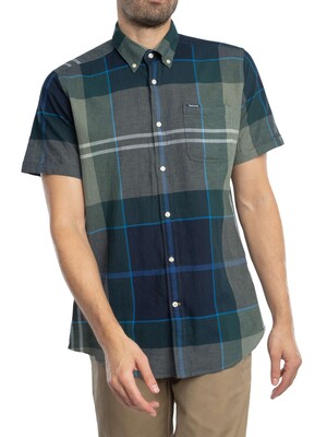 Barbour Douglas Tailored Short Sleeved Shirt - Kielder Blue Tartan