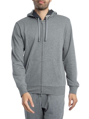 Emporio Armani Basic Terry Lounge Zip Hoodie - Medium Grey