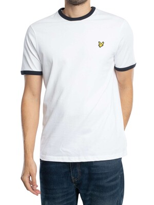 Lyle & Scott Ringer T-Shirt - White/Dark Navy