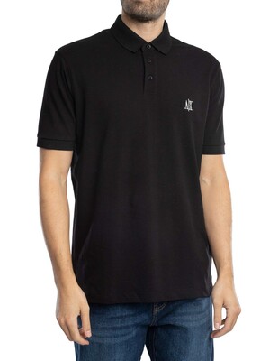 Armani Exchange Chest Logo Polo Shirt - Black/White