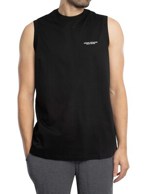 Armani Exchange Relaxed Chest Logo Vest - Black