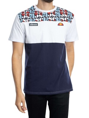 Ellesse Block AOP T-Shirt - White