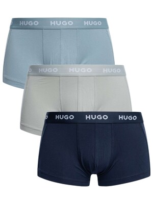 HUGO 3 Pack Trunks - Navy/Grey/Blue