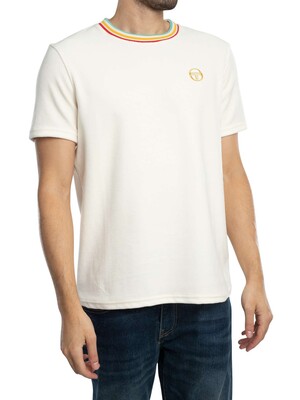 Sergio Tacchini Slice Velour T-Shirt - Gardenia/Gold