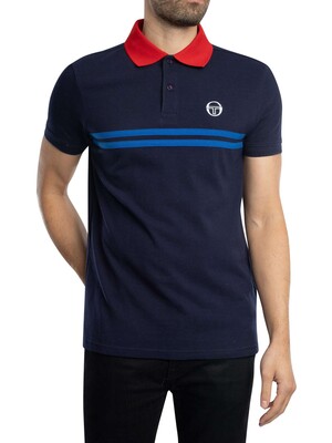 Sergio Tacchini Supermac Polo Shirt - Maritime Blue/Adrenaline Rush/Nautical