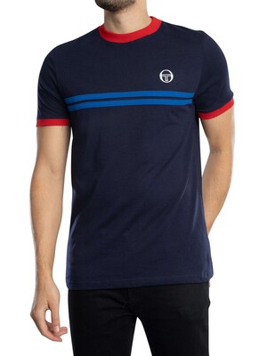 Sergio Tacchini Supermac T-Shirt - Maritime Blue/Adrenaline Rush/Nautical
