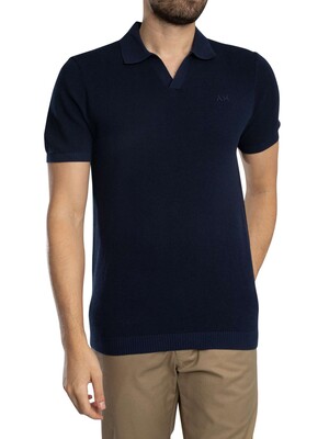 Antony Morato Logo Soft Yarn Polo Shirt - Blue Navy