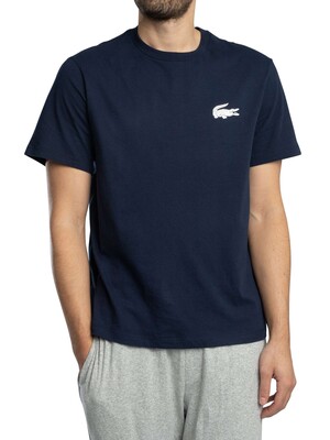Lacoste Crocodile Print Lounge T-Shirt - Blue Marine