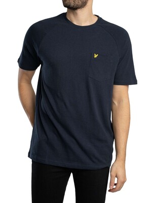 Lyle & Scott Linen Blend Raglan T-Shirt - Dark Navy