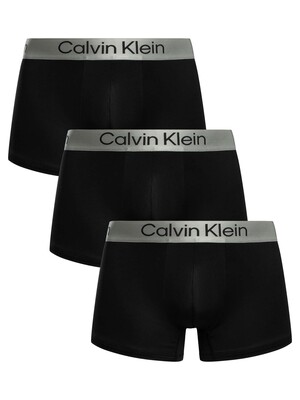 Calvin Klein 3 Pack Brushed Microfiber Trunks - Black