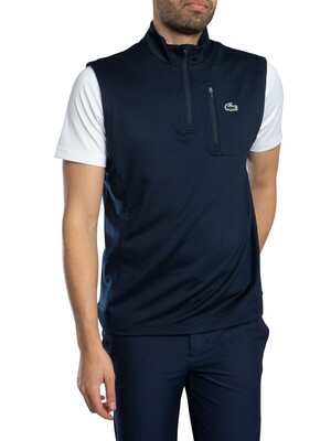 Lacoste Quarter Zip Layering Golf Gilet - Blue Marine