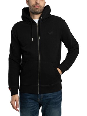 Superdry Essential Logo Zip Hoodie - Black