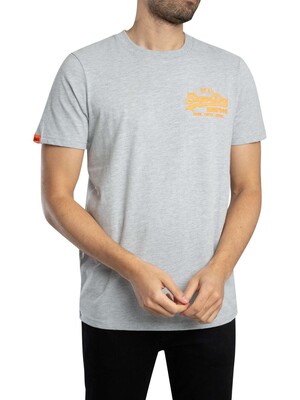 Superdry Vintage Logo Embroidered Relaxed T-Shirt - Mid Grey Marl