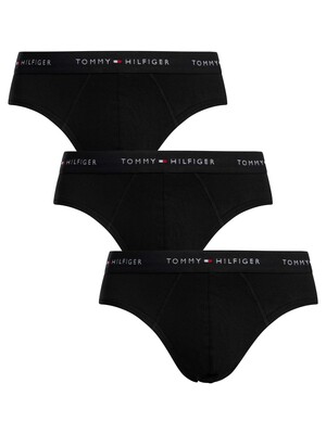 Tommy Hilfiger 3 Pack Signature Cotton Essentials Briefs - Black