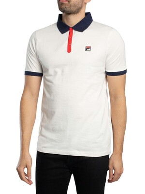 Fila Panatta 2 Polo Shirt - Gardenia/Navy/Red