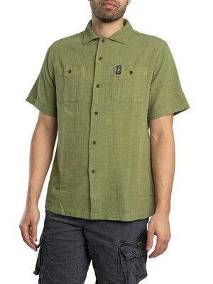 Superdry Merchant Textured Short Sleeved Shirt - Burnt Sage