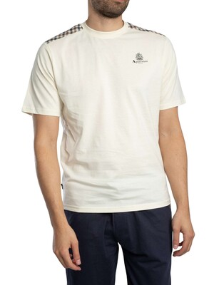 Aquascutum Club Check Details T-Shirt - Old White