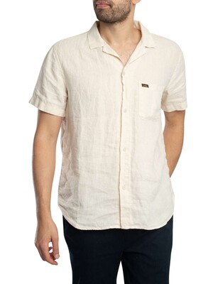 Lois Jeans Nacho 22 Short Sleeved Light Linen Shirt - Ecru