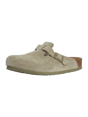 Birkenstock Boston Suede Clogs - Faded Khaki