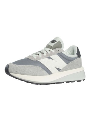 New Balance 370 Suede Trainers - Dark Grey/White