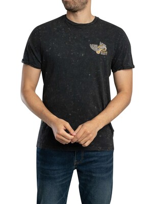 Schott Vintage Back Print T-Shirt - Black