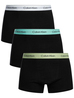 Calvin Klein 3 Pack Icon Relaxed Fit Trunks - Black (White/Beau Blue/Leaf Fun)