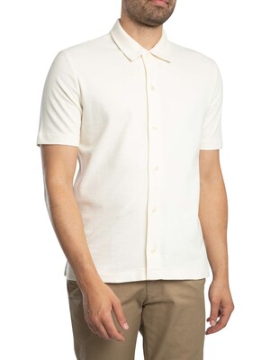 GANT Textured Short Sleeved Shirt - Cream