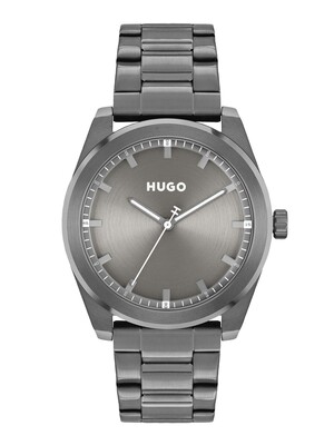 HUGO Bright Stainless Steel Watch - Grey