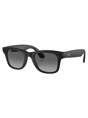 Ray-Ban Meta Wayfarer Polarised Sunglasses - Matte Black/Polar Graphite