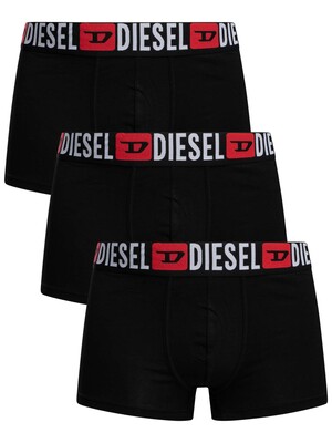 Diesel 3 Pack Damien Trunks - Black/Red