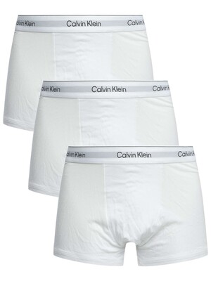 Calvin Klein 3 Pack Icon Relaxed Fit Trunks - White