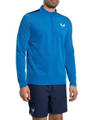 Castore Active Mesh Quarter Zip Top - Ultra Blue/Navy