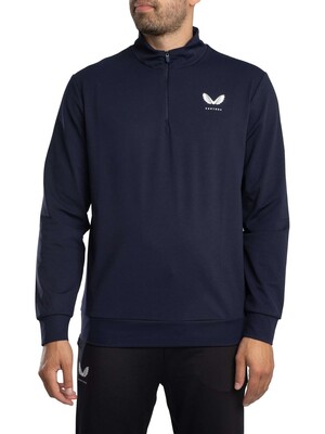 Castore Classic Zip Mock Top - Midnight Navy