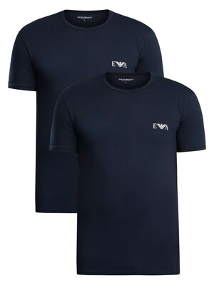Emporio Armani 2 Pack Lounge Crew Neck T-Shirt - Blue
