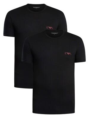 Emporio Armani 2 Pack Lounge Crew Neck T-Shirt - Black