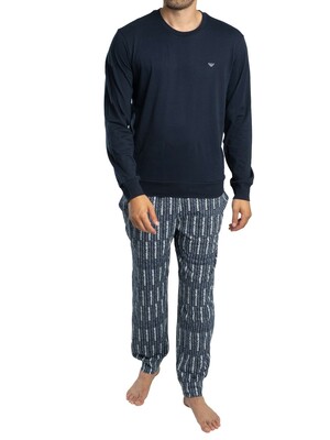 Emporio Armani AOP Longsleeved Pyjama Set - Blue