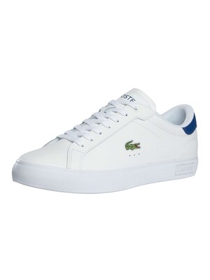 Lacoste Powercourt 225 2 SMA Leather Trainers - White/Blue