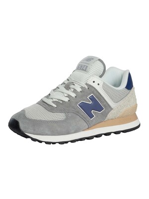 New Balance 574 Suede Trainers - Slate Grey/Rain Cloud