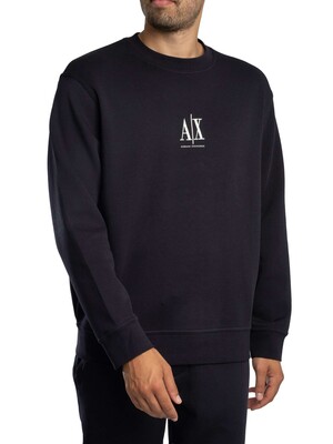 Armani Exchange Embroidered Centre Logo Sweatshirt - Deep Navy