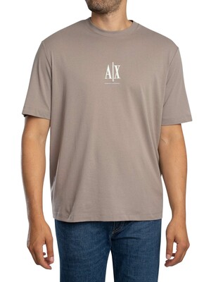 Armani Exchange Embroidered Centre Logo T-Shirt - Driftwood