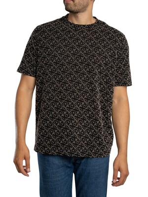 Armani Exchange Logo Pattern T-Shirt - Black