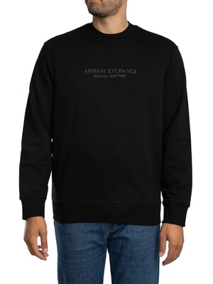 Armani Exchange Shadow Brand Sweatshirt - Black